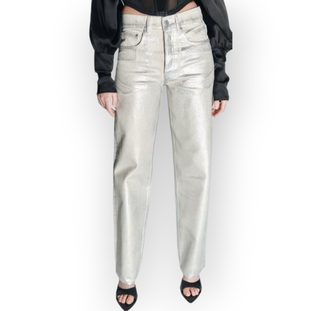 Zara Silver Straight Leg Women's Jeans
